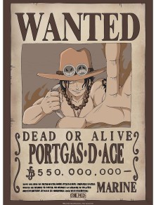 One Piece - Poster Ricercato "Wanted Portgas D. Ace" 52 x 38 cm AbyStyle