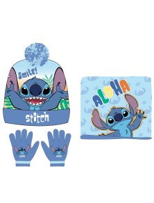 Disney Stitch Scalda Collo Cappello Guanti Set Disney