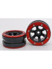 ABSIMA - Cerchi Beadlock nero e rosso 1.9 in alluminio 2pz