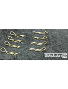 Bitty Design - Clips carrozzeria Gold 1/10 8pz 4pz destre e 4pz sinistre