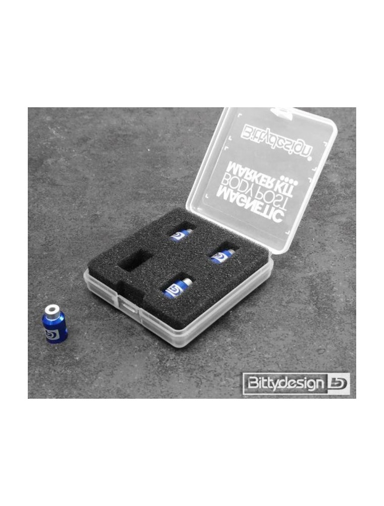 Bitty Design - Kit di magneti 4pz 1/10 blu per forare le carrozzerie