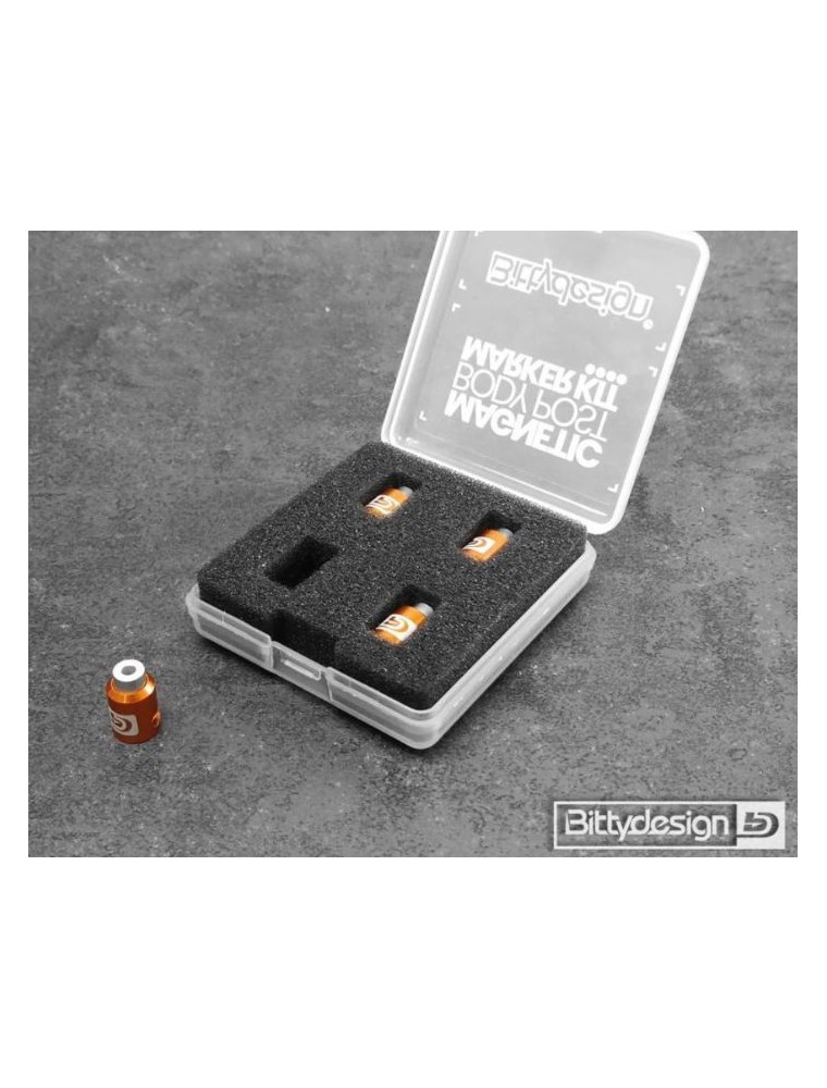 Bitty Design - Kit di magneti 4pz 1/10 orange per forare le carrozzerie