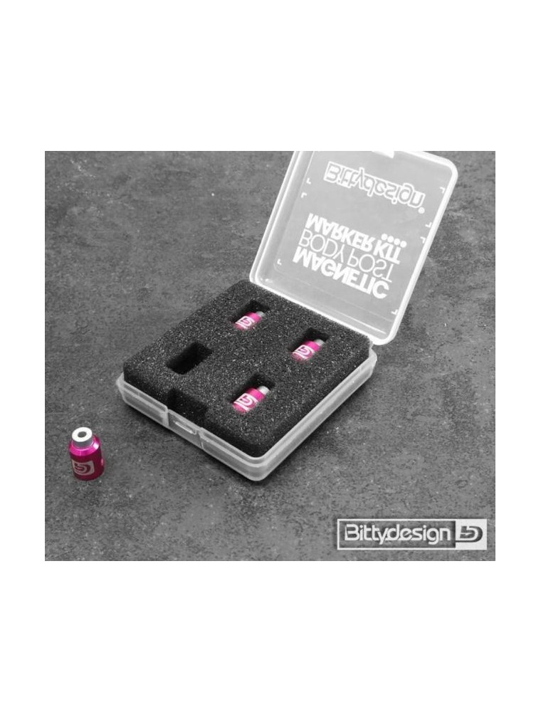 Bitty Design - Kit di magneti 4pz 1/10 pink per forare le carrozzerie