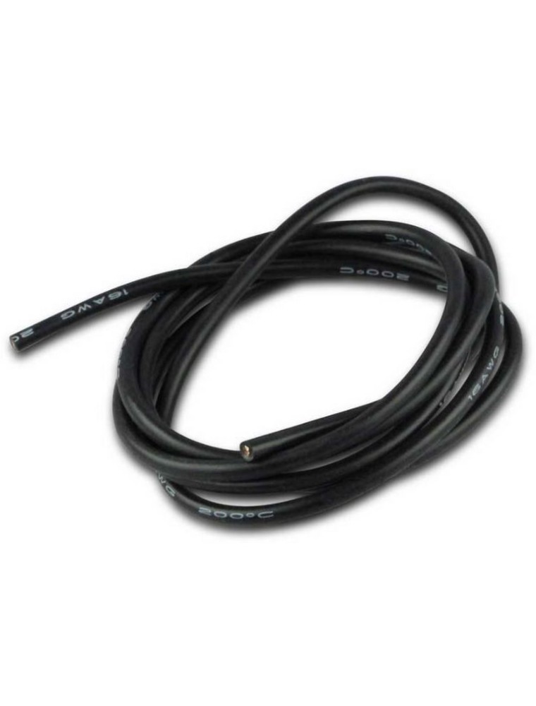 Yuki Model - CAVO AL SILICONE NERO    1,5mm LUNGO 1mt 16AWG