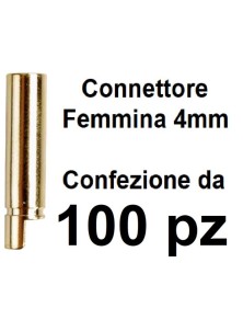 Yuki Model - Connettori dorati femmine 4mm 100pz