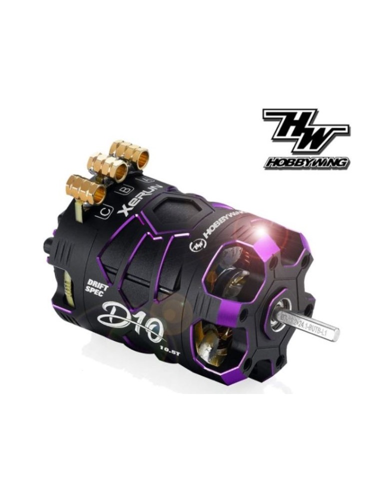 Hobbywing - Motore Drift  D10 10.5T Purple  Brushless Sensored Xerun