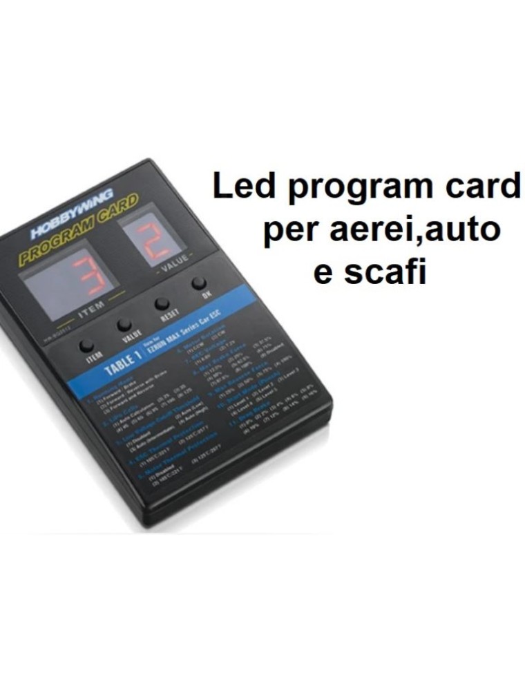 Hobbywing - Led program card PC2C EzRun per auto aereo e scafi