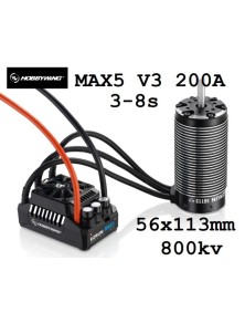 Hobbywing - Ezrun MAX5 V3 combo 200A con EZRUN-SL-56113-800kv 1/5