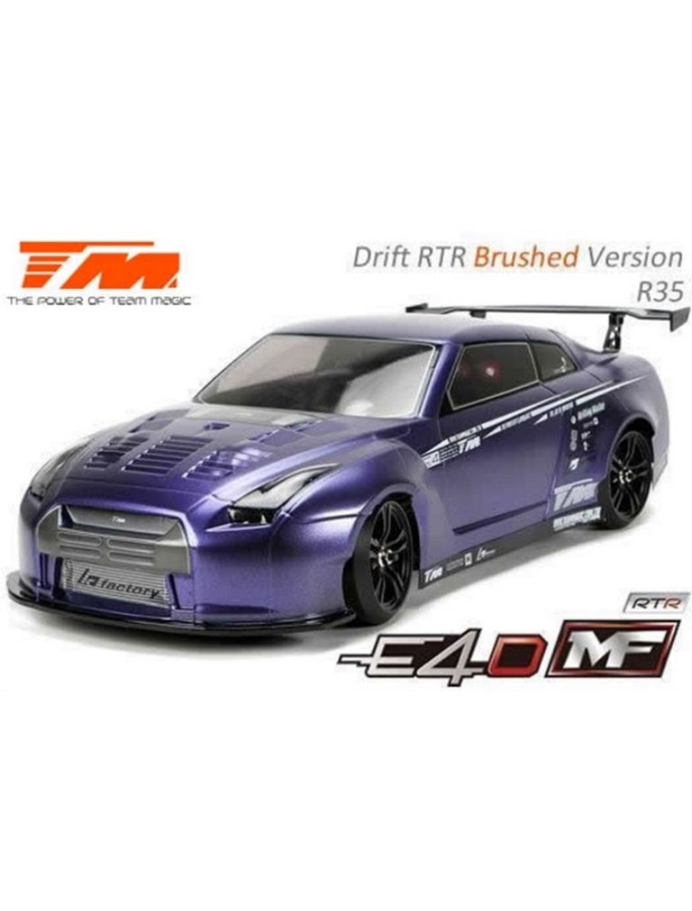 Team Magic - E4D MF Nissan Skyline GT-R R35 drift 1/10 montata con radio