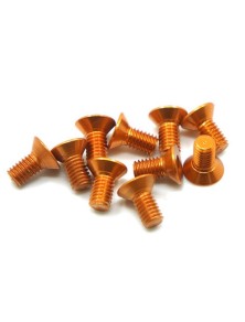 Yeah Racing - VITI IN ALLUMINIO 3x6 ORANGE TESTA SVASATA 10pz