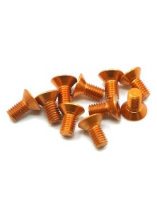 Yeah Racing - VITI IN ALLUMINIO 3x8 ORANGE TESTA SVASATA 10pz