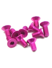 Yeah Racing - VITI IN ALLUMINIO 3x8 FUCSIA TESTA SVASATA 10pz