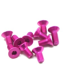 Yeah Racing - VITI IN ALLUMINIO 3x10 FUCSIA TESTA SVASATA 10pz