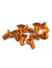 Yeah Racing - VITI IN ALLUMINIO 3x12 ORANGE TESTA SVASATA 10pz