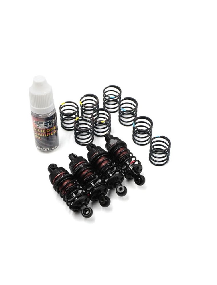 Yeah Racing - Set 4 ammortizzatori neri 55mm Qutus regolazione rapida per touring 1/10