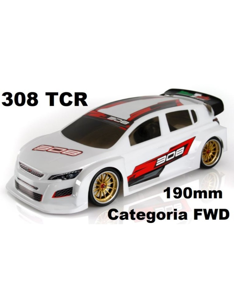 Mon-Tech Racing - Carrozzeria Peugeout 308 TCR 190mm 1/10 per telai FWD