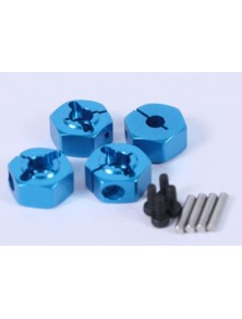 Yeah Racing - TRASCINATORI RUOTE DA 6mm 1/10 ALLUMINIO BLU ESAGONO 12mm 4pz