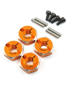 Yeah Racing - Trascinatori ruote 1/10 spessi 5mm arancio in alluminio esagono 12mm 4pz