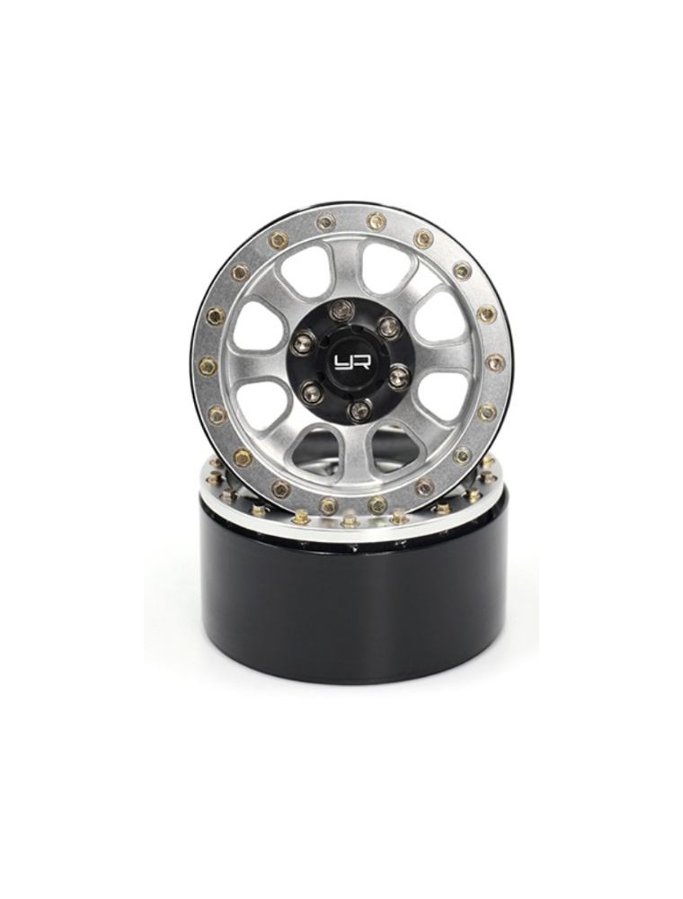 Yeah Racing - CERCHI ARGENTO BEADLOCK 1.9 IN ALLUMINIO