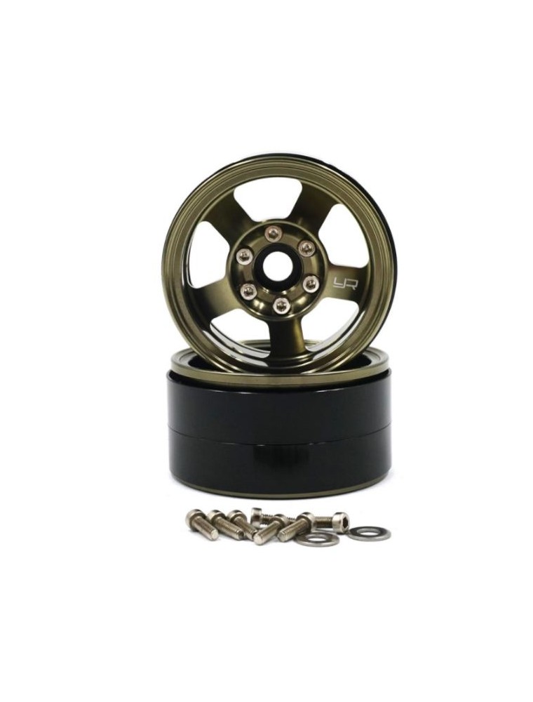 Yeah Racing - Cerchi Beadlock oro titanio 1.9 1/10 2pz Per Scaler In Alluminio