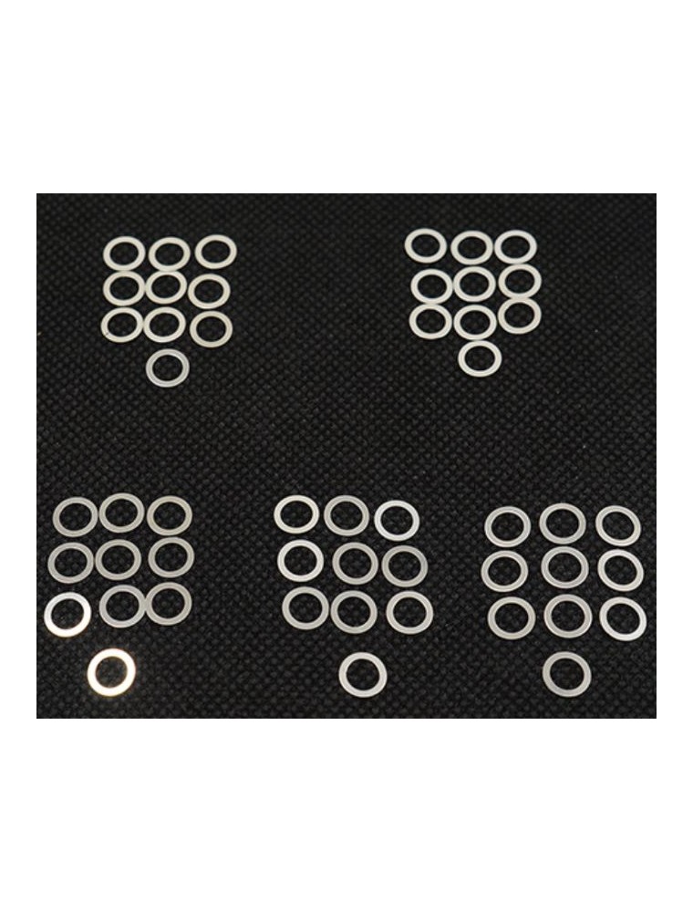 Yeah Racing - SET SPESSORI 5x7mm        50pz ACCIAIO 0,1 0,15 0,2 0,25 0,3