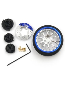 Yeah Racing - Volantino Blu tipo A in alluminio per radio Futaba KO Sanwa FLySky NB4