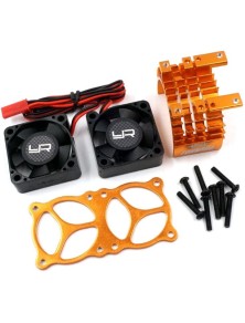 Yeah Racing - Dissipatore orange per motori 540/550 con 2 ventole Tornado da 30mm