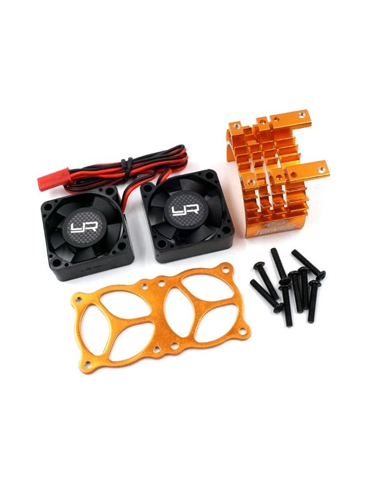 Yeah Racing - Dissipatore orange per motori 540/550 con 2 ventole Tornado da 30mm