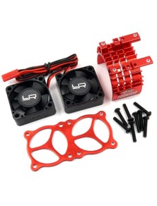 Yeah Racing - Dissipatore rosso per motori 540/550 con 2 ventole Tornado da 30mm