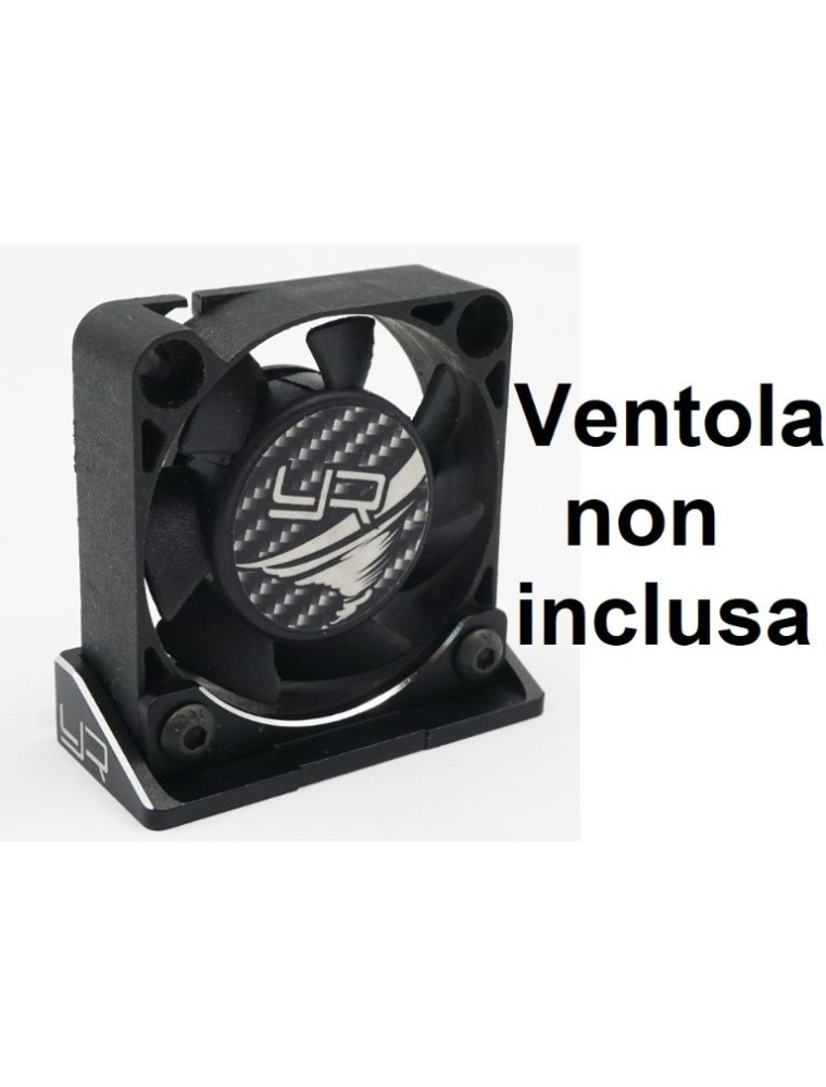 Yeah Racing - Supporto su auto nero per ventole da 30mm e 40mm in alluminio