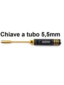 Yeah Racing - Chiave a tubo da 5,5mm in alluminio nero/oro