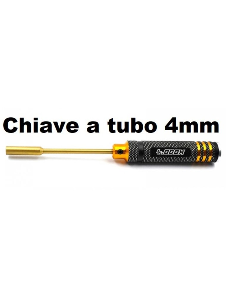 Yeah Racing - Chiave a tubo da 4,0mm in alluminio nero/oro