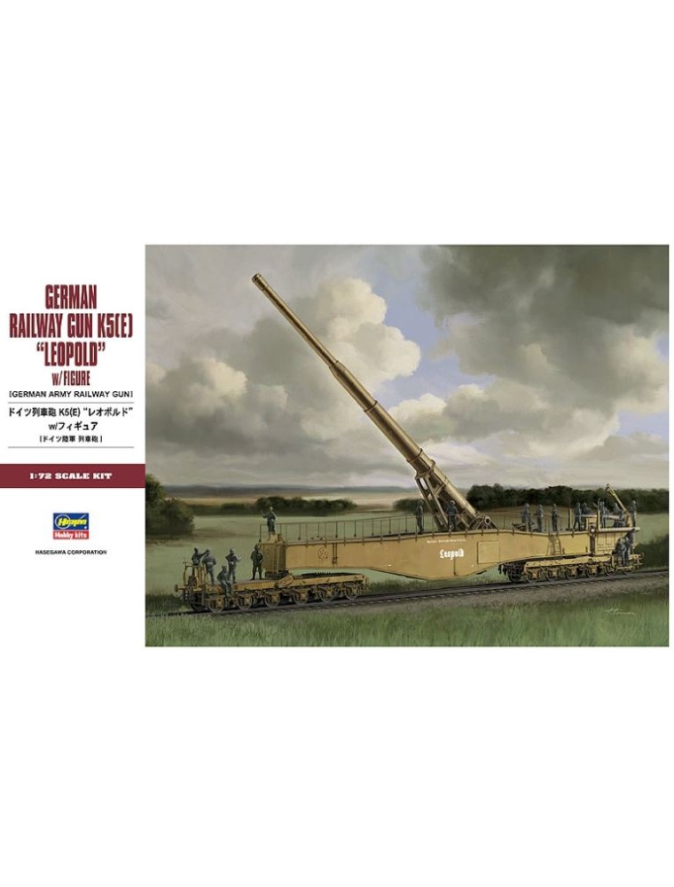 Hasegawa - Leopold K5(E) German Railway Gun w/Figure 1/72