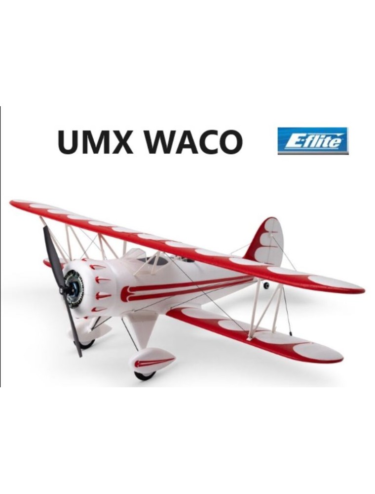 E-Flite - UMX WACO bianco BNF basic con AS3X e SAFE con rx senza LiPo