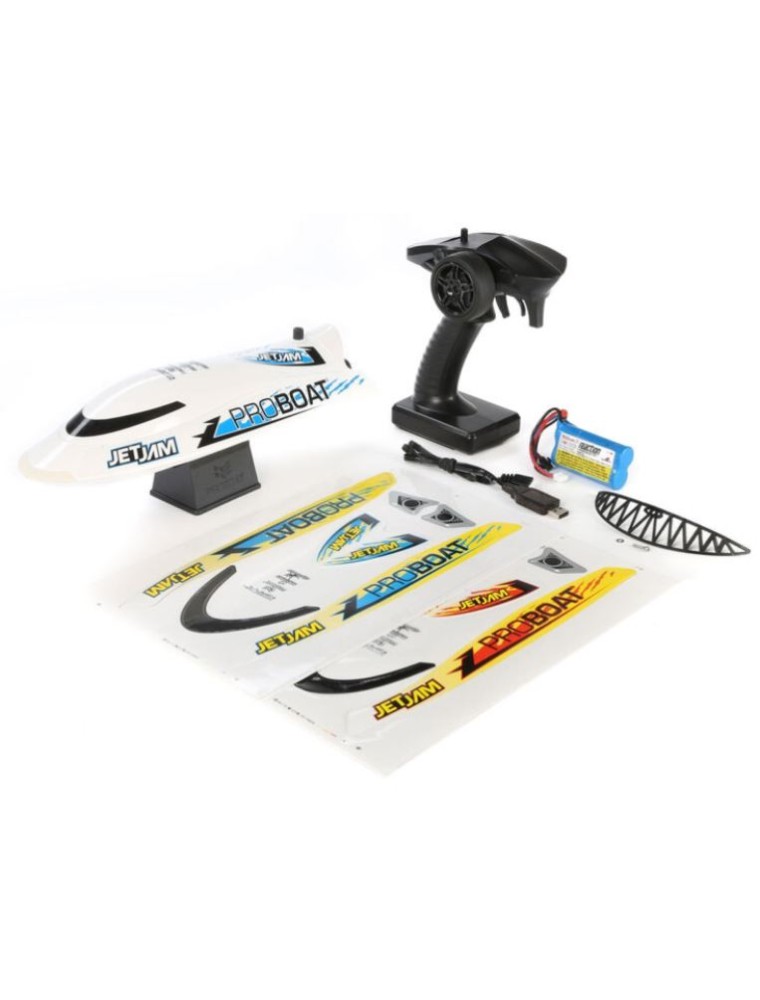 Pro Boat - Scafo da piscina bianco Jet Jam v2 12-inch montato con radio