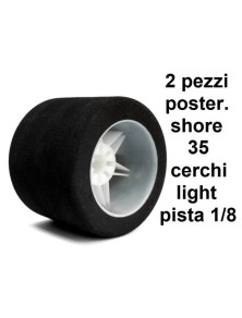 Hotracetyres - Gomme Shore 35 Light Posteriori pista 1/8 cerchi bianchi