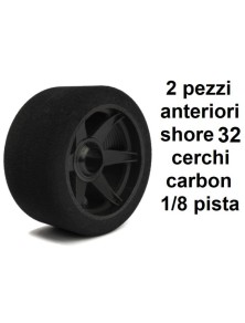 Hotracetyres - Gomme Shore 32 Carbon anteriori pista 1/8 cerchi carbon