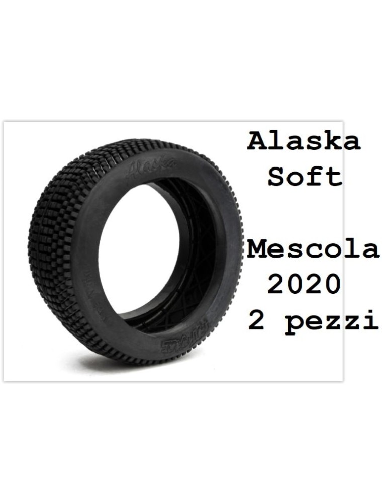 Hotracetyres - Solo gomme Alaska soft  1/8 2pz senza cerchi ne mousse