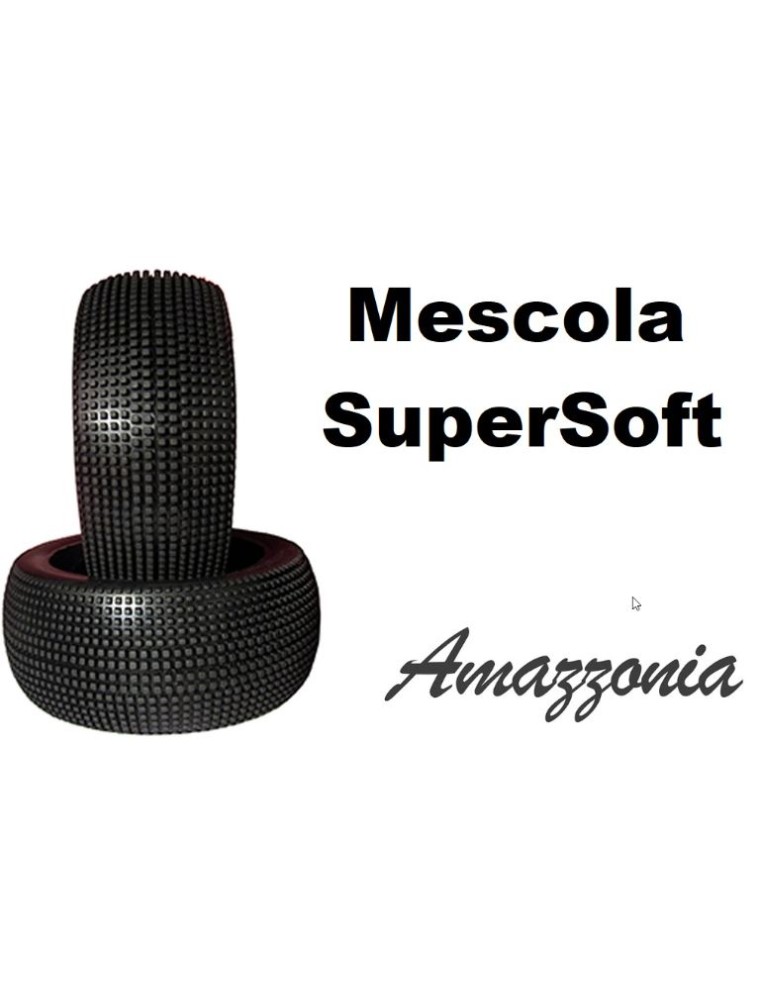 Hotracetyres - SOLO GOMME AMAZZONIA SUPERSOFT  1/8 2pz SENZA CERCHI NE MOUSSE