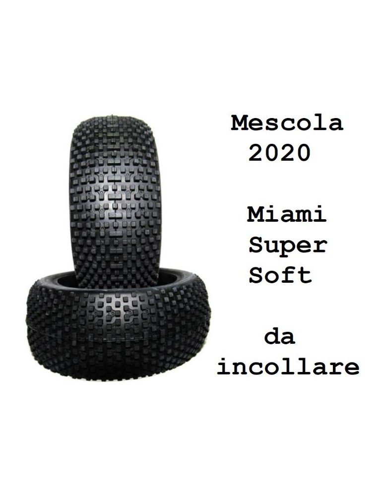 Hotracetyres - Solo gomme Miami SuperSoft  2pz 1/8 senza cerchi ne mousse