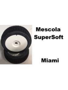 Hotracetyres - Gomme + cerchi Miami SuperSoft 2pz Buggy 1/8 incollate