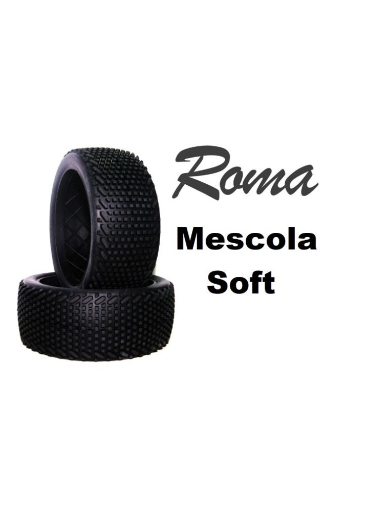 Hotracetyres - Solo gomma Roma soft 2pz 1/8 senza cerchi ne mousse