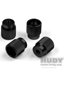 Hudy - DADI PER SET UP   TOURING 1/10 4pz NERI IN ALLUMINIO