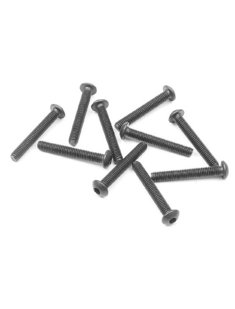 XRay - Viti nere 3x20mm testa bombata a brugola 10pz