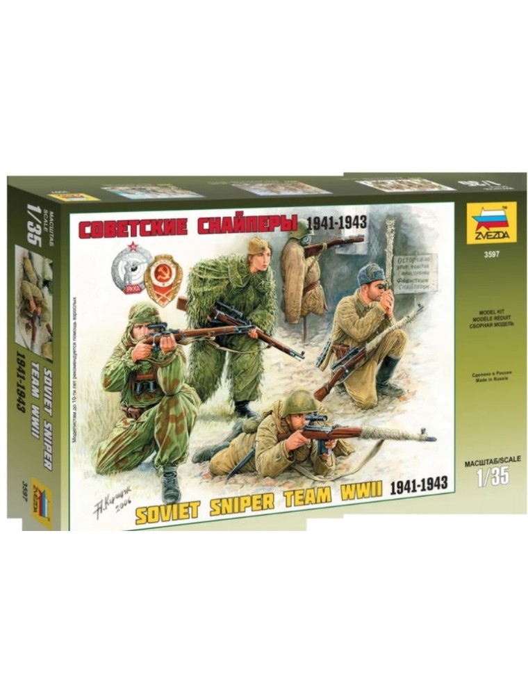 Zvezda - Squadra di cecchini sovietici WWII 1/35 Soviet Sniper Team