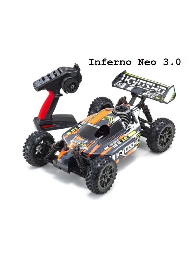 Kyosho - Inferno NEO 3.0 arancio buggy 1/8 montata con motore 3,5cc e radio