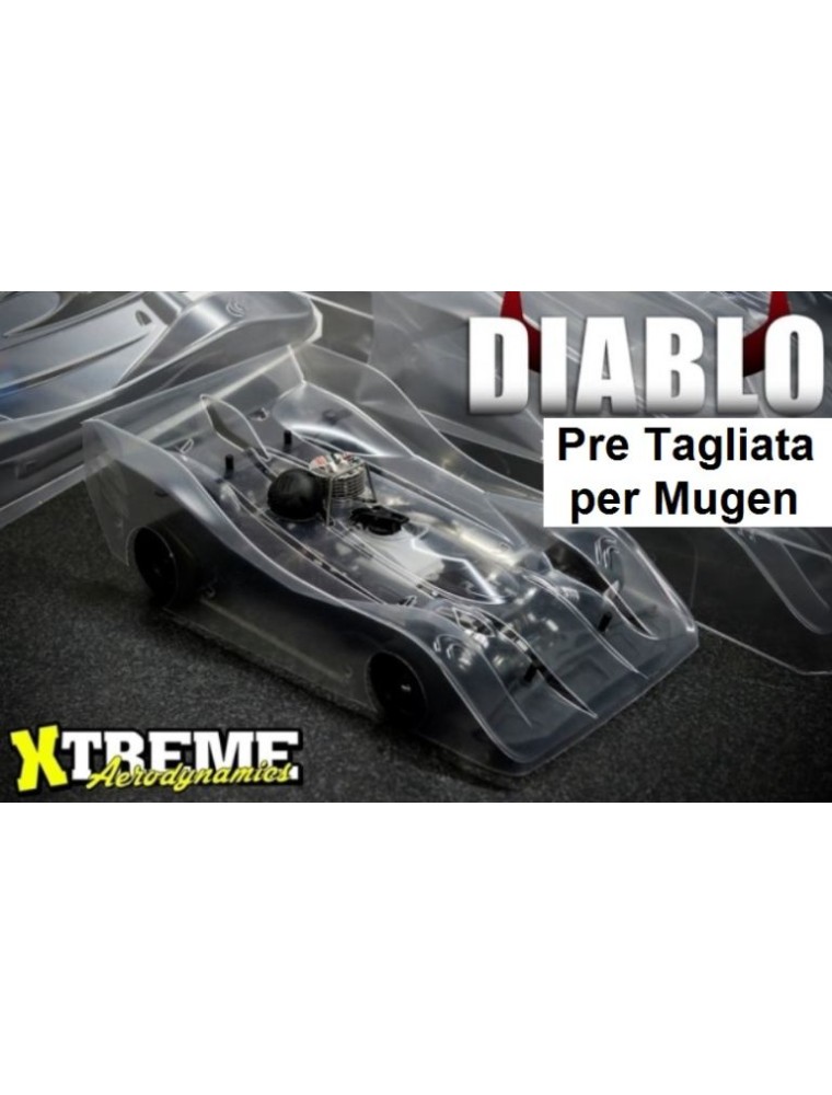 XTREME Aerodynamics - CARROZZERIA DIABLO       MUGEN 1/8 PISTA TAGLIATA DA 0,75mm