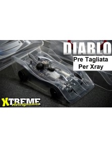 XTREME Aerodynamics - CARROZZERIA DIABLO        XRAY 1/8 PISTA TAGLIATA DA 0,75mm