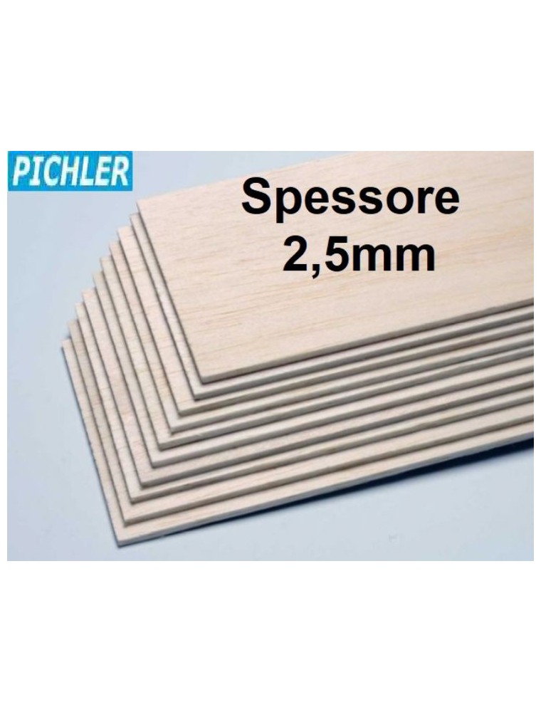 Pichler - Tavole di balsa 2,5x100x1000mm 10pz