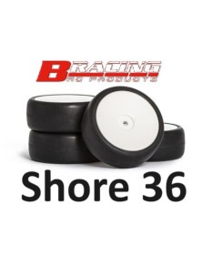 BRacing - Gomme slick cerchio bianco pieno Shore36 4pz 1/10 2023 per asfalto